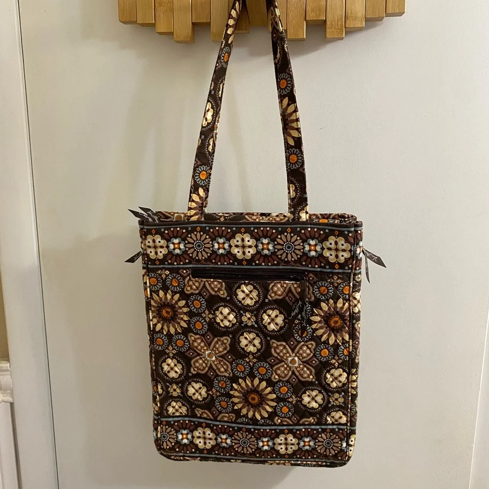 Vera Bradley Brown and Blue Laptop Tablet Bag Canyon Pattern Retired